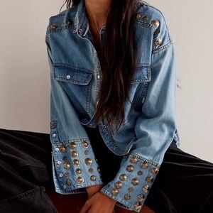 We the free Austin Studded Denim Jacket